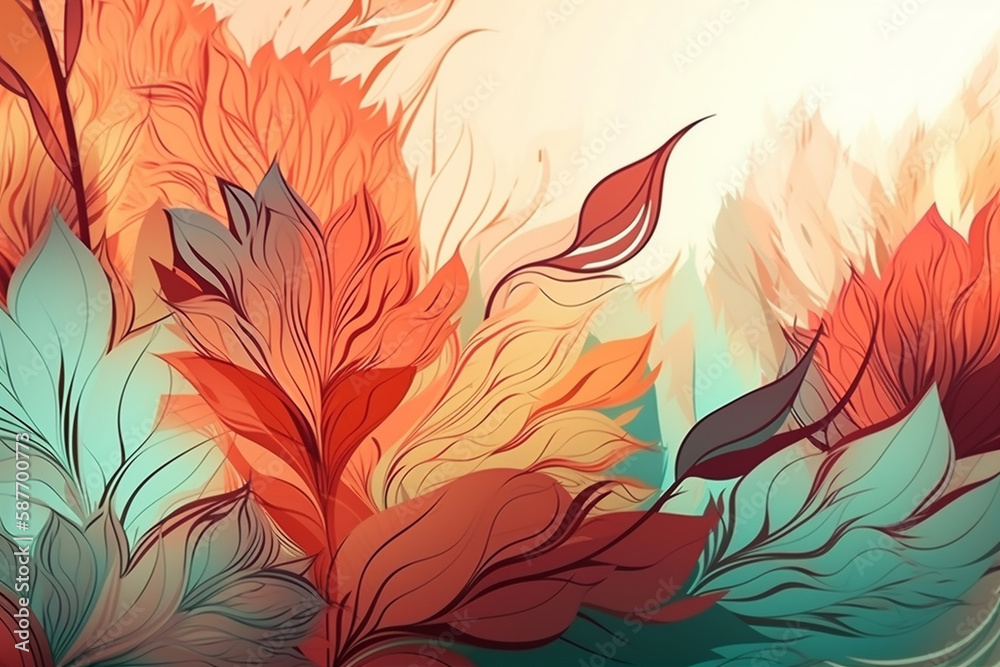 Beautiful abstract floral flower background natural wallpaper design. Nature decoration vector illustration. Ai generated Beautiful abstract floral flower background natural wallpaper design. Nature decoration vector illustration. Ai generated