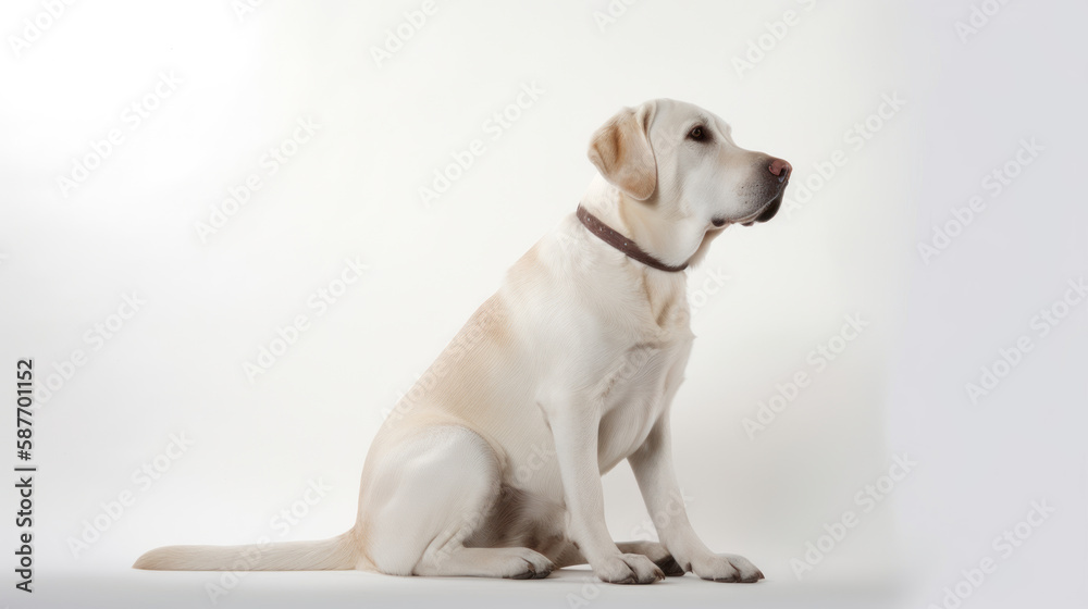 animal on the white Background dog Labrador Retriever  generative ai