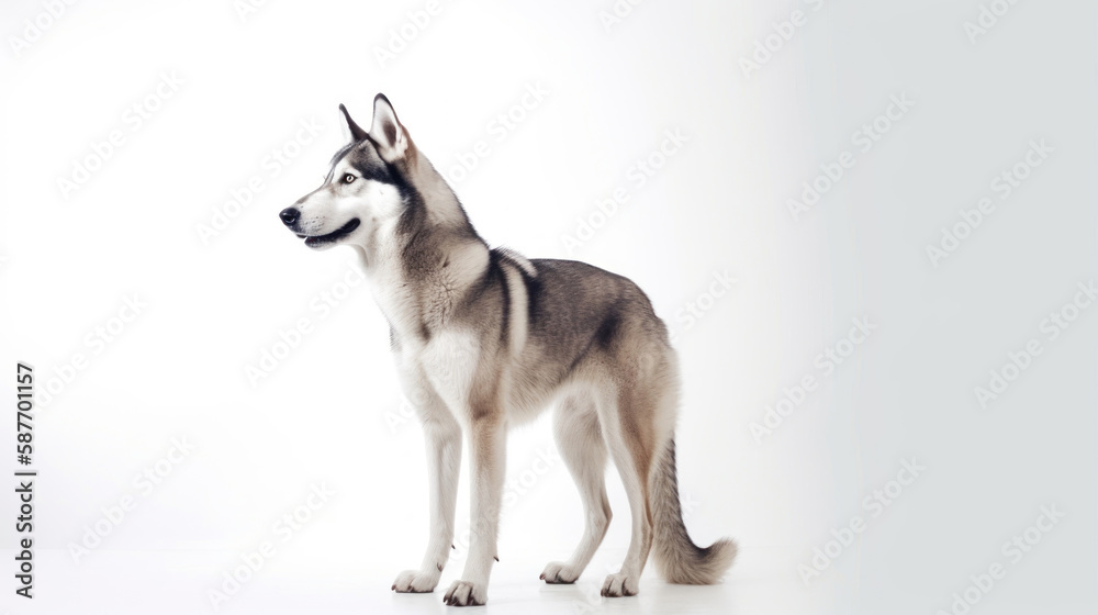 animal on the white Background dog Husky Hound generative ai animal on the white Background dog Husky Hound generative ai