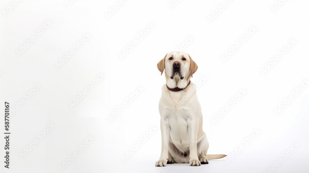 animal on the white Background dog Labrador Retriever  generative ai