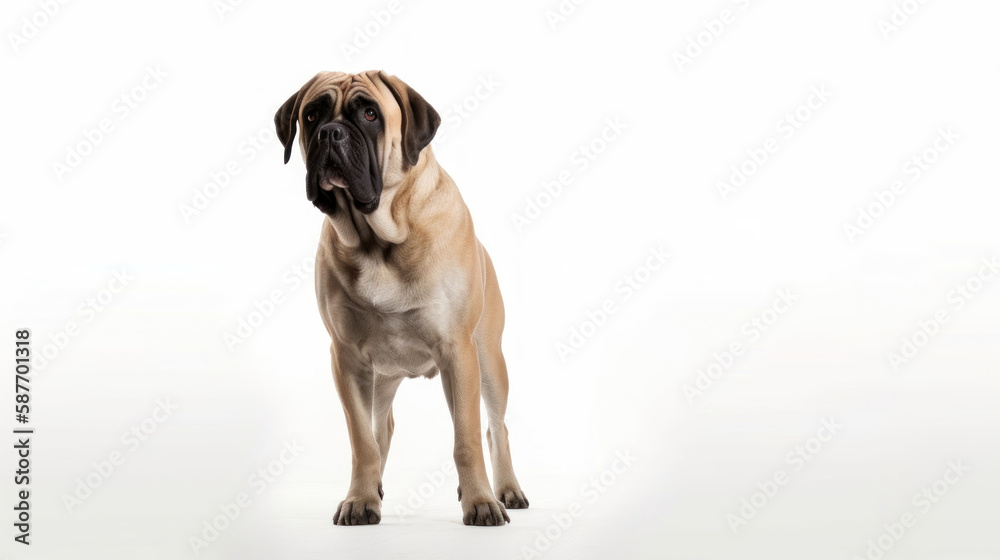 animal on the white Background dog English Mastiff generative ai animal on the white Background dog English Mastiff generative ai