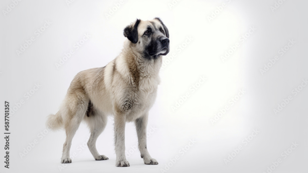 Naklejka premium animal on the white Background Central Asian shepherd dog generative ai