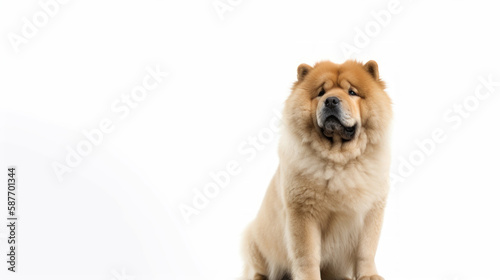 animal on the white Background dog Chow-chow generative ai photo