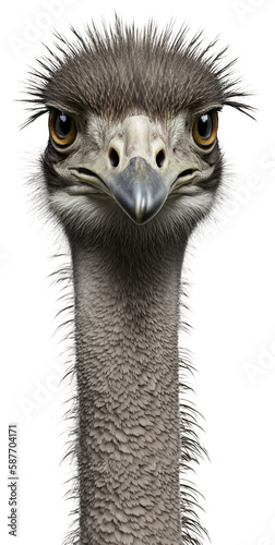 Isolated Ostrich portrait