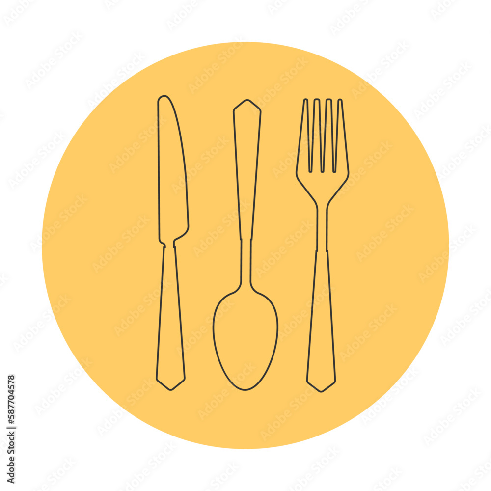 Set of fork and knife on a plate. Cutlery fork spoon and plate. vector sketch isolated
Set of fork and knife on a plate. Cutlery fork spoon and plate. vector sketch isolated