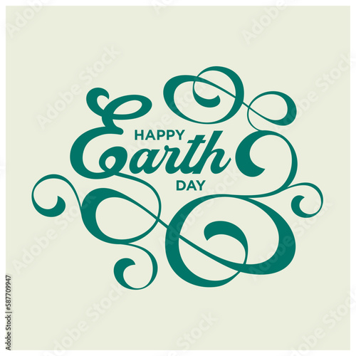 Earth day poster  Earth day post  Earth day text calligraphy  logo  typeface  vector illustration for poster  banner  greeting card  web  template  print   social media post. Happy earth day poster