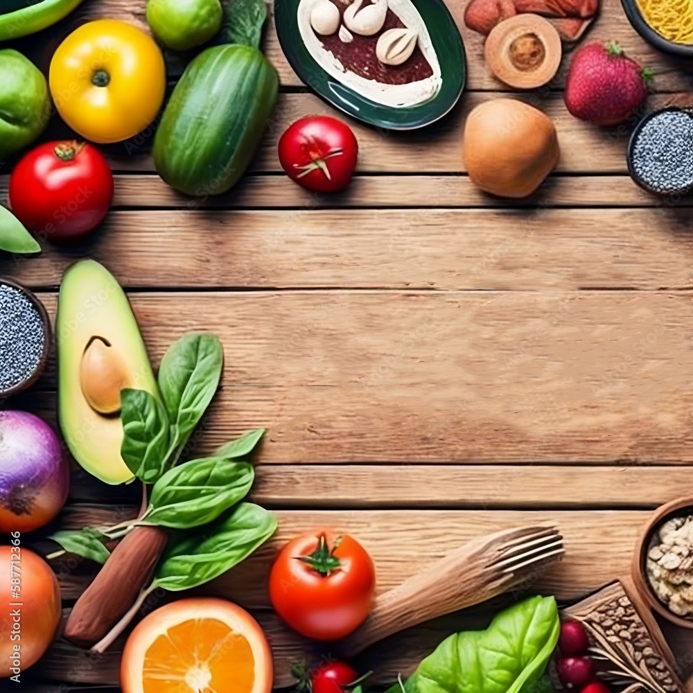 vegetables on wooden background vegetables on wooden background
