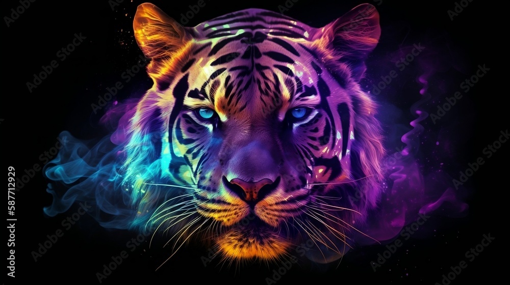 Tiger made of smoke