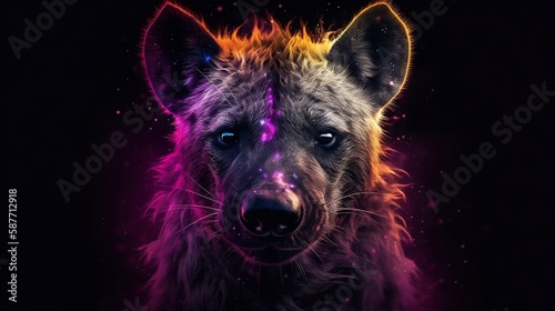 Hyena made of smoke