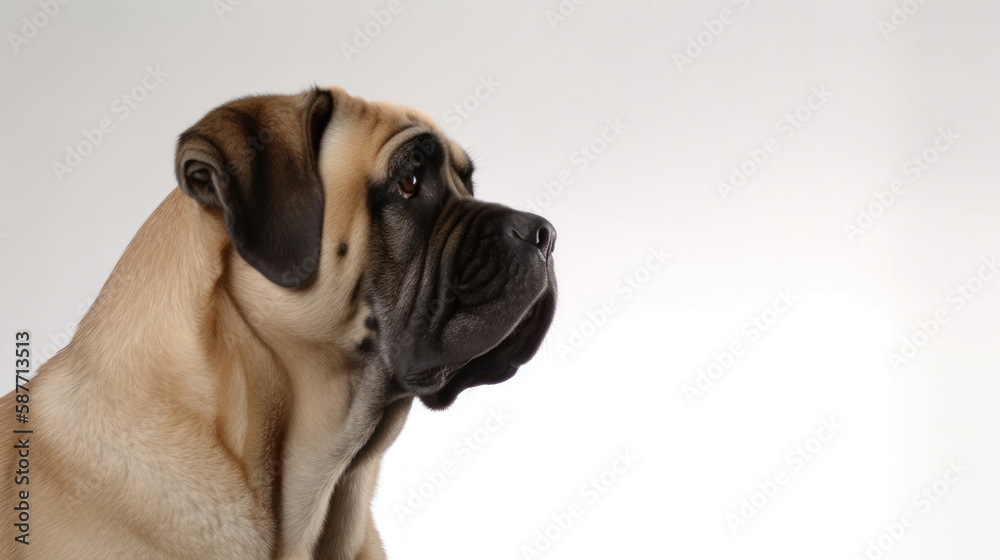 animal on the white Background dog English Mastiff generative ai animal on the white Background dog English Mastiff generative ai
