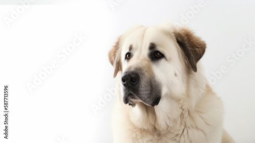 animal on the white Background dog Asian shepherd dog generative ai