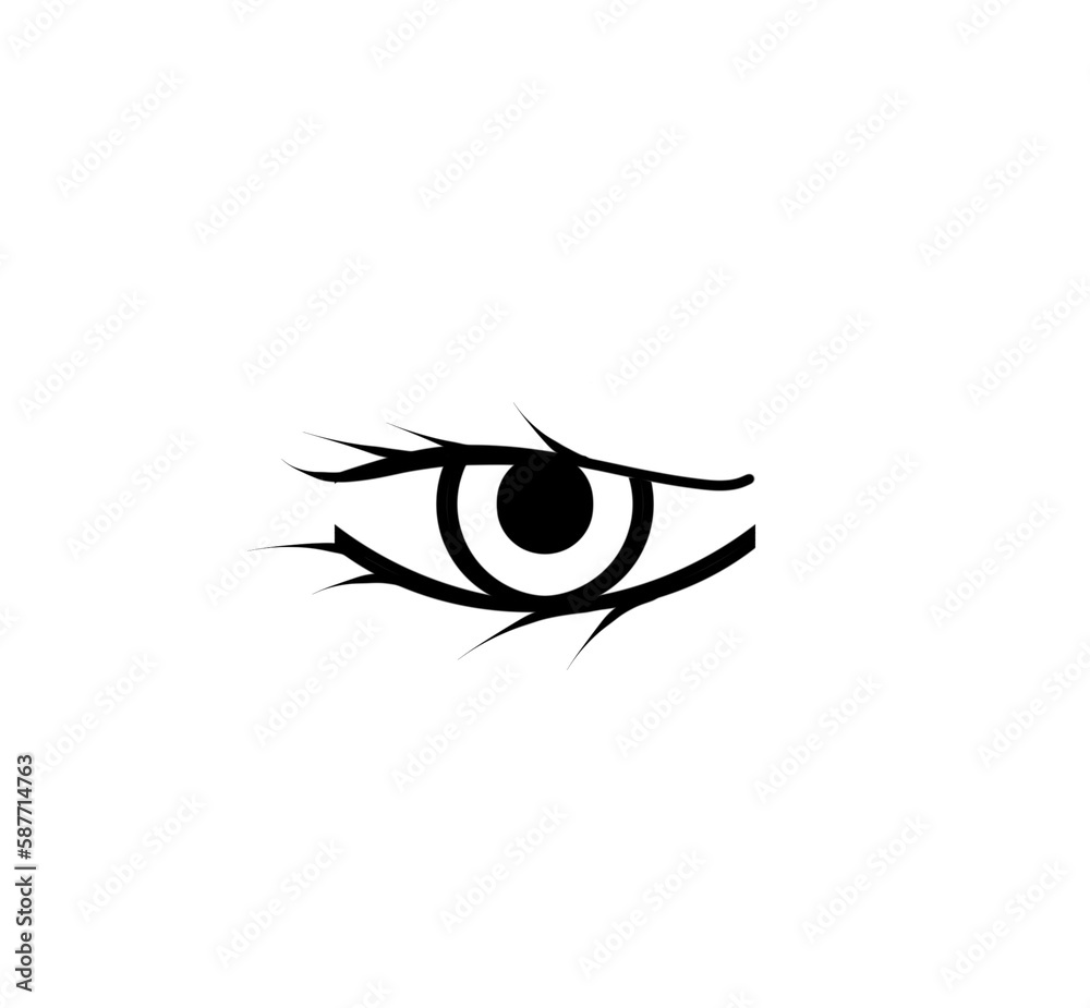 one symbol illustration on white background, vision, view, eyeball