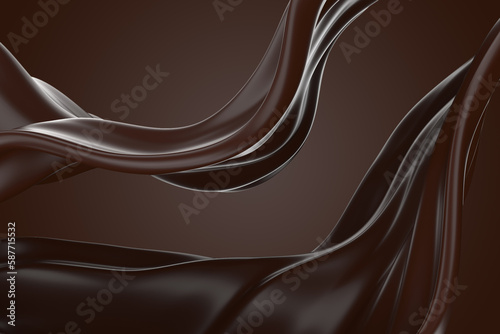 Splash of dark chocolate wave flow