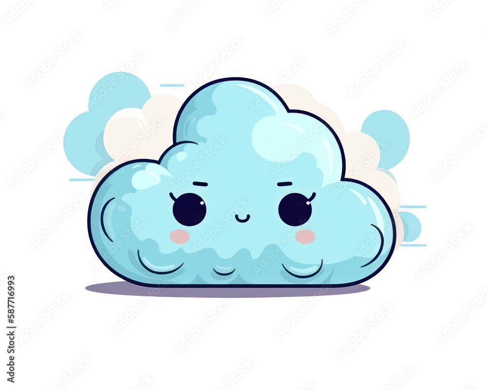 Cute cloud cartoon on white background. Vector illustration of cute cloud. Cute cloud cartoon on white background. Vector illustration of cute cloud.