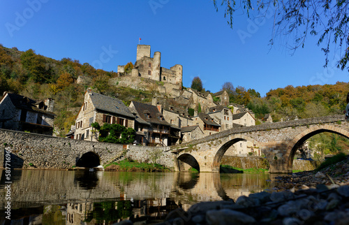 View of belcastel castle in Aveyron, France. essential place of tourism in the south of france
