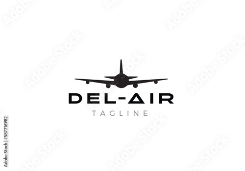 Modern airline and travel and tours logo design with airway silhouette. 