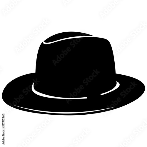 Canvas Print silhouette of jazz musician hat