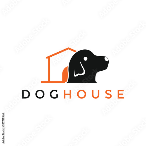 dog house pet logo design