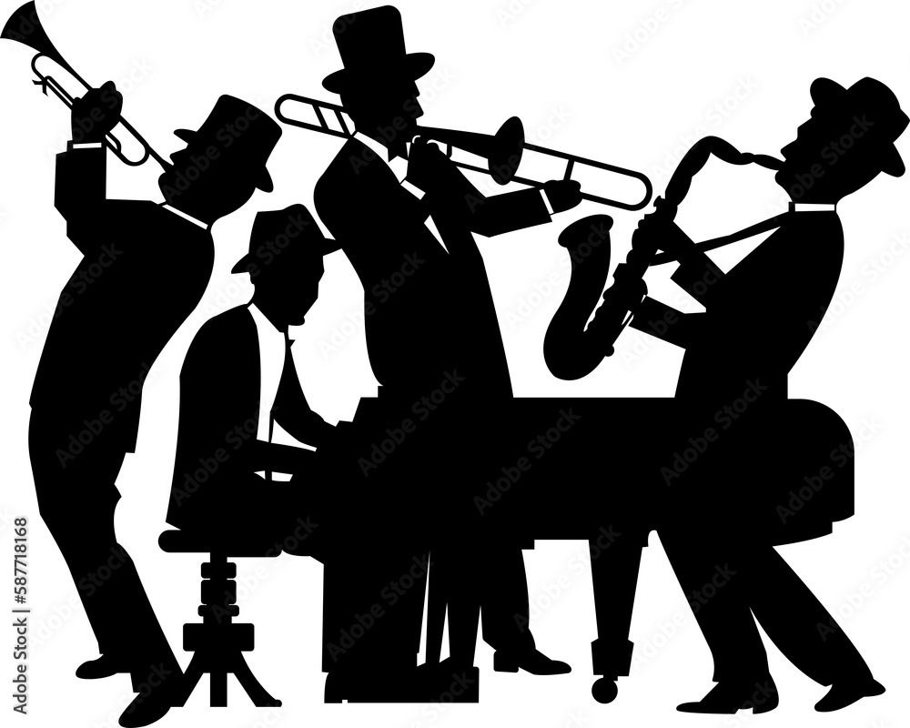 © Arthit - jazz musician band silhouette