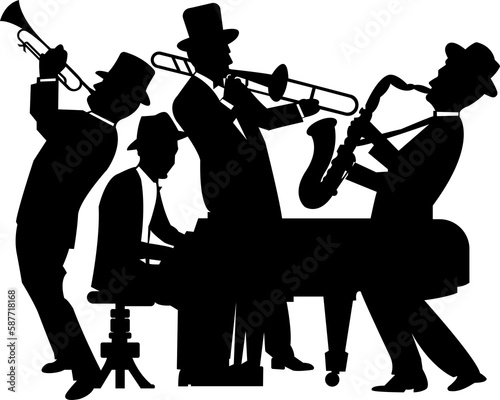 jazz musician band silhouette