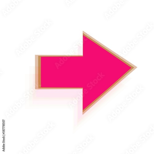 red arrow on the right asymmetric, sign, symbol on white background 