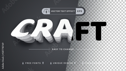 Craft - editable text effect, font style. Vector company logo mockup. Adobe Illustrator.
