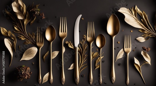 premium and modern cutlery banner a perfect sinning kitchen set generative ai