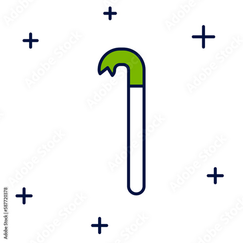 Filled outline Crowbar icon isolated on white background. Vector