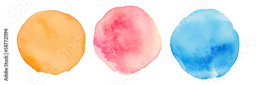 watercolor circle with many color set bundle. generative ai