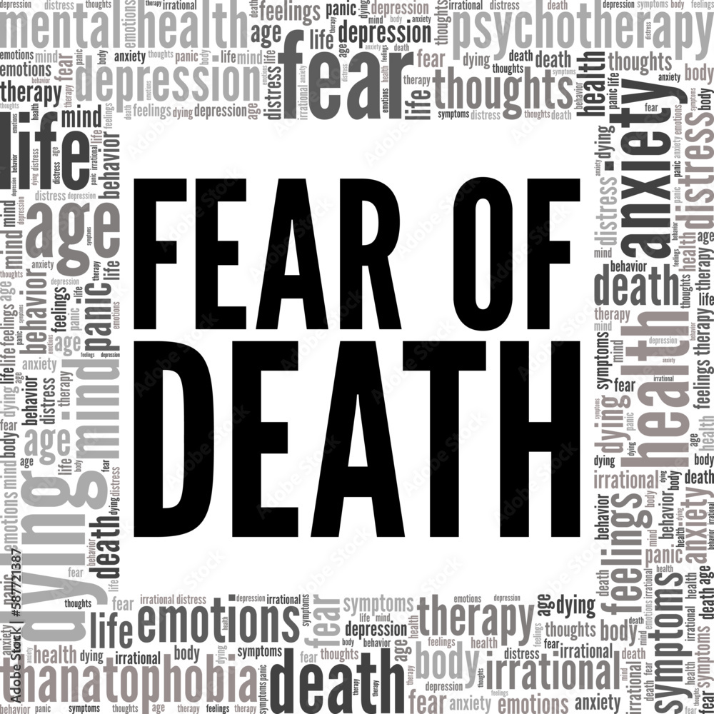 Obraz premium Fear of Death word cloud conceptual design isolated on white background.