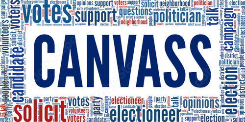 Canvass word cloud conceptual design isolated on white background.