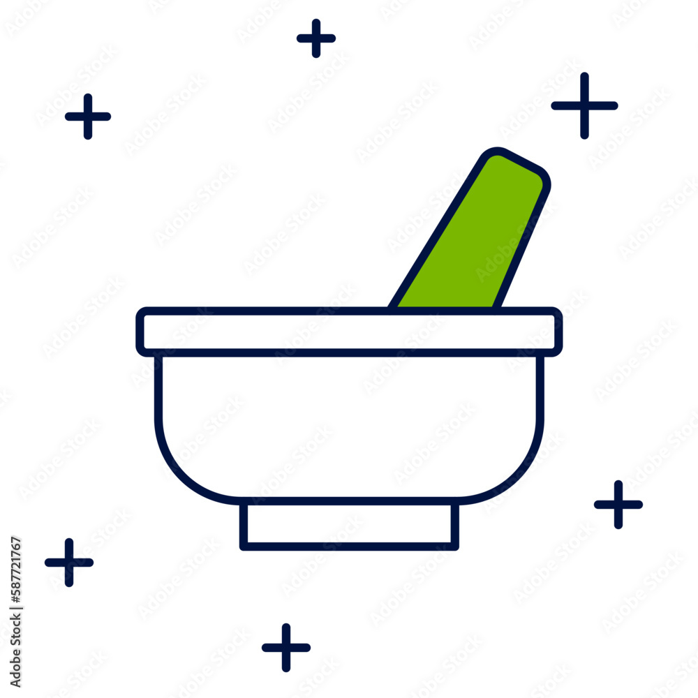 Filled outline Mortar and pestle icon isolated on white background. Vector Filled outline Mortar and pestle icon isolated on white background. Vector