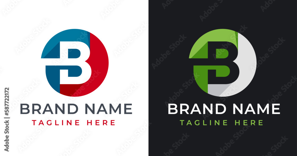 Initial letter B Logo vector illustration with Abstract Circle Shape design Initial letter B Logo vector illustration with Abstract Circle Shape design