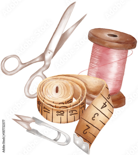 Sewing Tools watercolor png