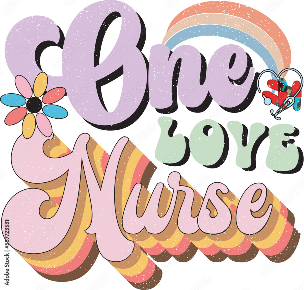 Obraz premium Retro Nurse Sublimation Design
