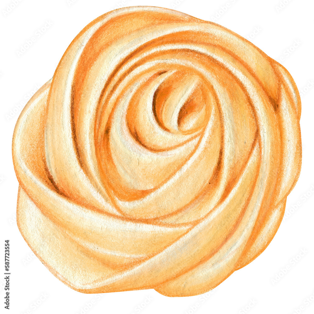 Fototapeta premium watercolor sweet meringue rose decoration