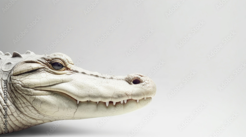 Fototapeta premium animal on the white Background crocodile generative ai