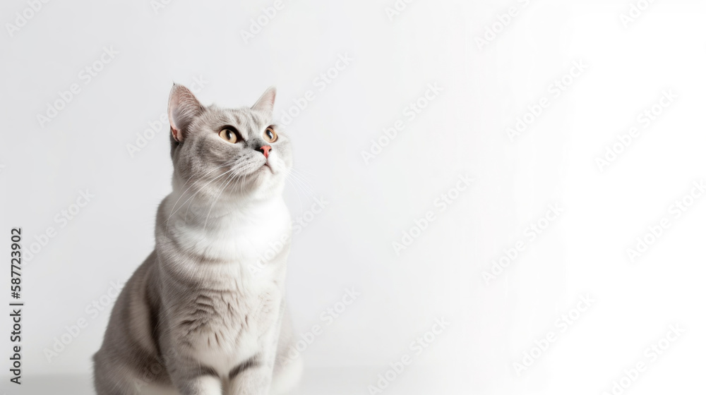 animal on the white Background cat generative ai animal on the white Background cat generative ai