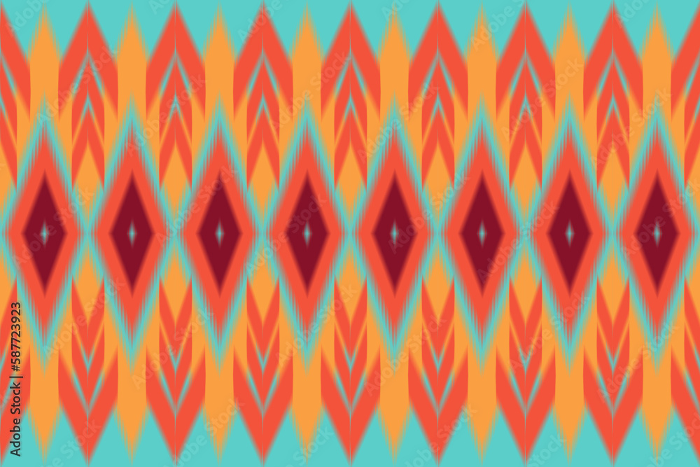 Abstract ethnic geometric ikat pattern.Tribal ethnic vector texture.Fabric pattern mandala native textile.Embroidery design Abstract ethnic geometric ikat pattern.Tribal ethnic vector texture.Fabric pattern mandala native textile.Embroidery design
