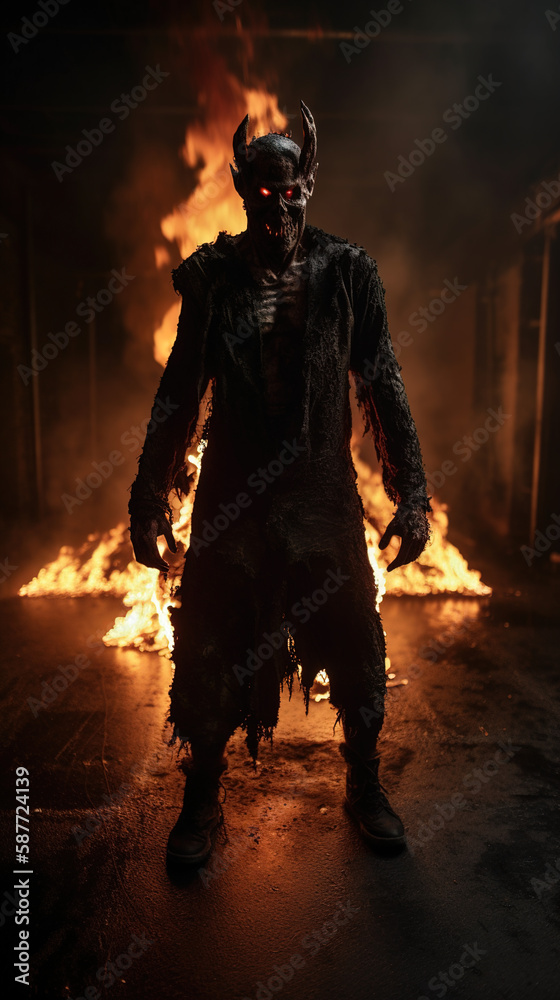 Fototapeta premium evil demon fire hell