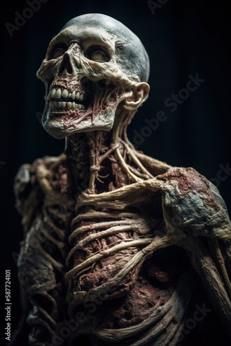 zombie horribly disfigured full human figure
