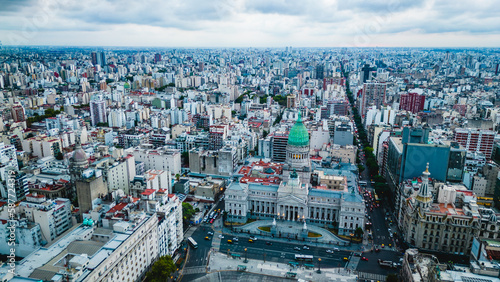 aerial skyline view of Buenos Aires capital of argentina caba city center 
