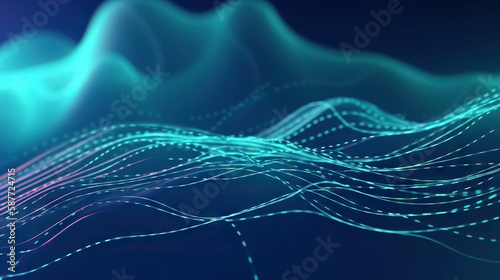 Modern abstract wavy background. Based on Generative AI