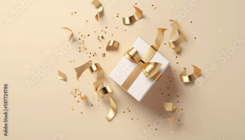 gold box with ribbon