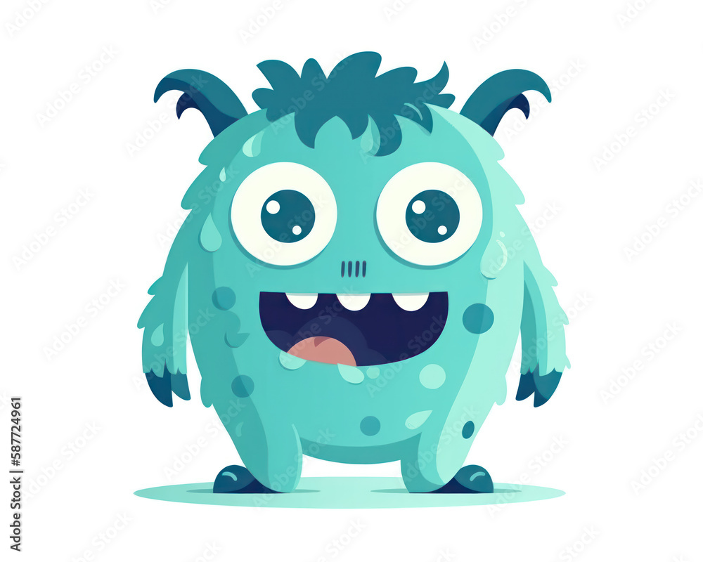 Fototapeta premium Cute cartoon monster. Vector illustration isolated on a white background.