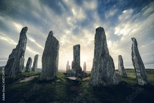 Tableau sur toile Callanish Standing Stones, Lewis & Harris Island, Scotland United Kingdom