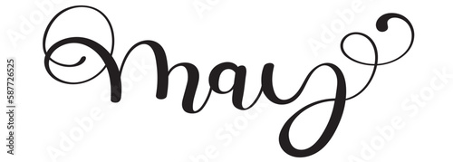 Hello May. MAY month vector with ornaments lettering. Illustration month may	

