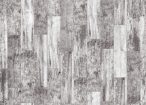 Old wooden parquet background. Seamless black and white pattern.