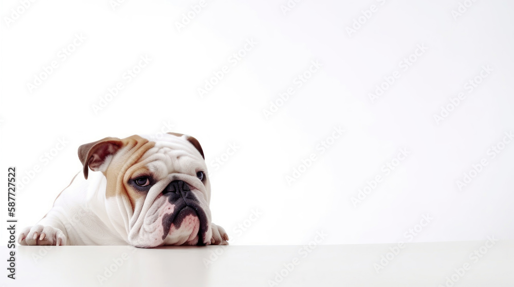  animal on the white Background dog bulldog generative ai