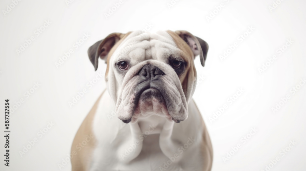 animal on the white Background dog bulldog generative ai animal on the white Background dog bulldog generative ai